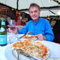 Tony enjoying his pizza at Enoiteca Il Calice
